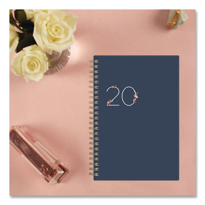 Ashlyn Weekly/Monthly Planner, Floral Artwork, 8 x 5, Navy/Multicolor Cover, 12-Month (Jan to Dec): 2026