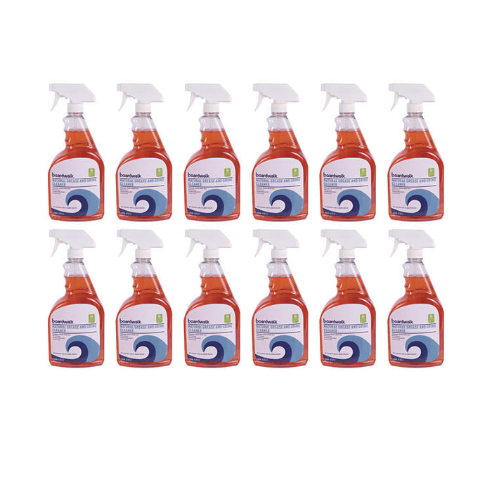 Natural Grease and Grime Cleaner, 32 oz Spray Bottle, 12/Carton