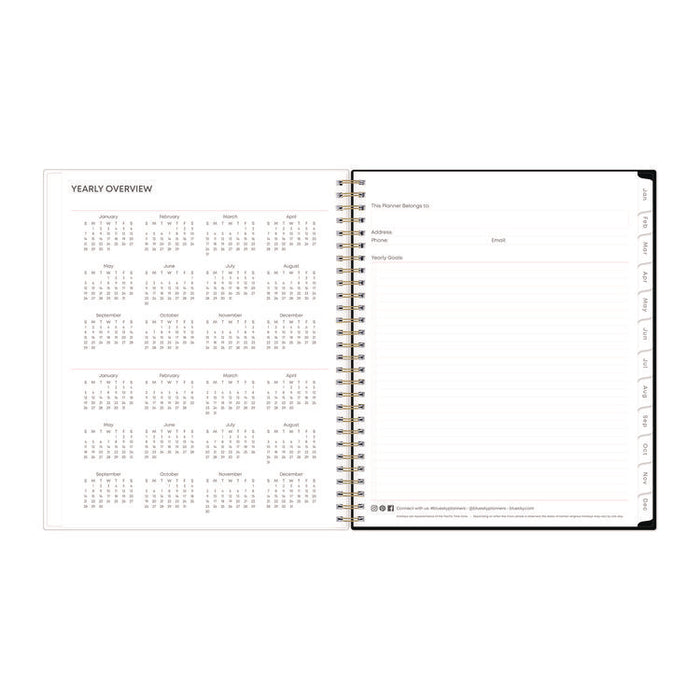 Nevaeh Monthly Planner, Floral Artwork, 10 x 8, Black/Multicolor Cover, 12-Month (Jan to Dec): 2026