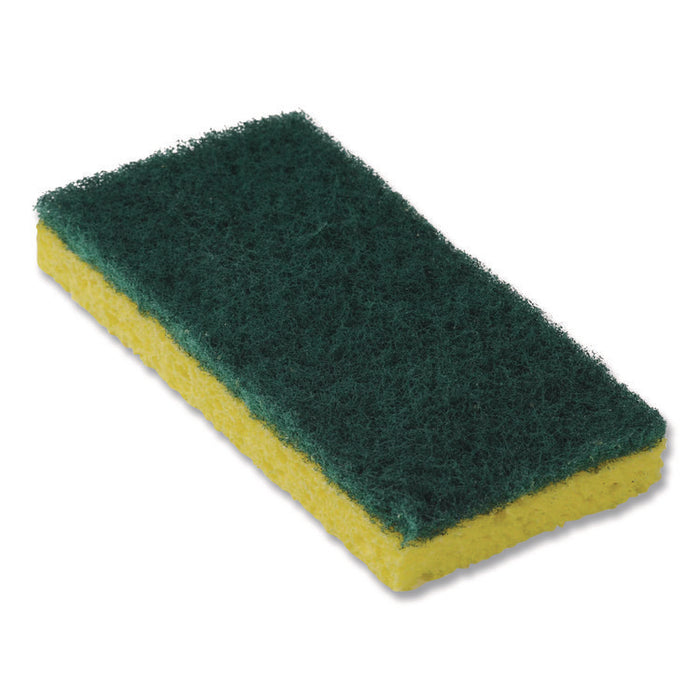 Resort Cut Scrub Sponge, Medium Duty, 6.25" x 3.18", Green/Yellow, 40/Carton