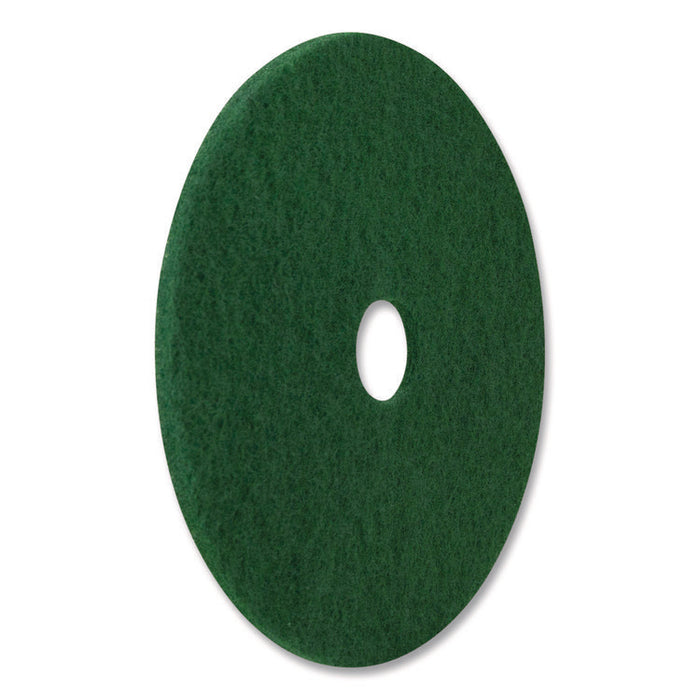 Scrubbing Pad, 12" Diameter, Green, 5/Carton