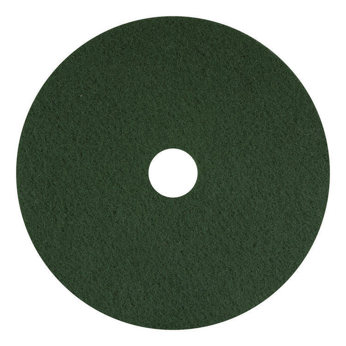 Scrubbing Pad, 12" Diameter, Green, 5/Carton