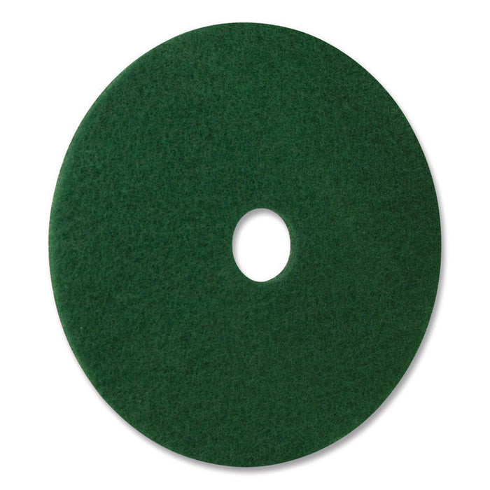 Scrubbing Pad, 16" Diameter, Green, 5/Carton