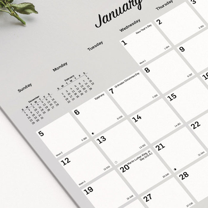 Romantic Wall Calendar, Floral Photography, 12 x 17, White/Multicolor Sheets, 12-Month (Jan to Dec): 2026