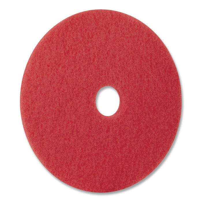 Buffing Pad, 15" Diameter, Red, 5/Carton