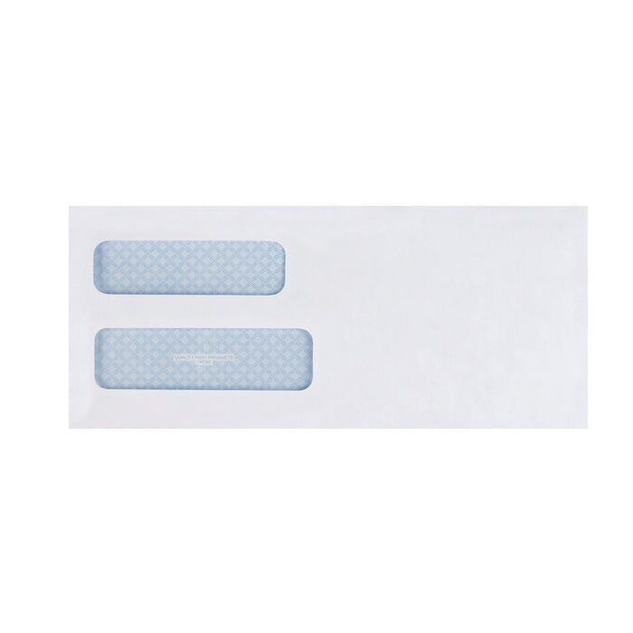 Double Window Security-Tinted Check Envelope, #10, Commercial Flap, Gummed Closure, 4.13 x 9.5, White, 500/Box
