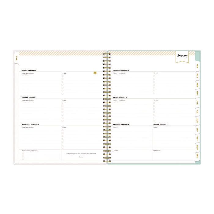 Day Designer Secret Garden Mint Frosted Weekly/Monthly Planner, Floral Artwork, 11 x 8.5, 12-Month (Jan to Dec): 2026