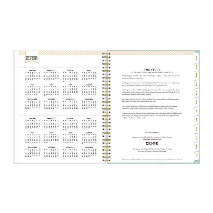 Day Designer Secret Garden Mint Frosted Weekly/Monthly Planner, Floral Artwork, 11 x 8.5, 12-Month (Jan to Dec): 2026