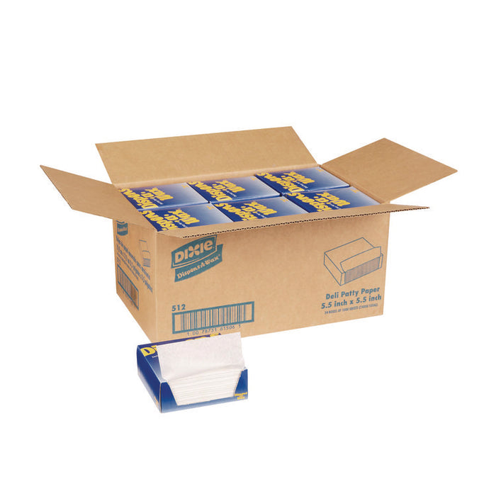 Dispens-A-Wax Waxed Deli Patty Paper, 5.5 x 5.5, 1,000/Box, 24 Boxes/Carton