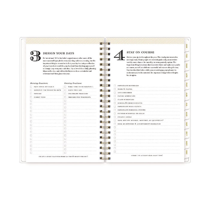 Day Designer Tile Weekly/Monthly Planner, Geometric Artwork, 8 x 5, Blue/White Cover, 12-Month (Jan to Dec): 2026