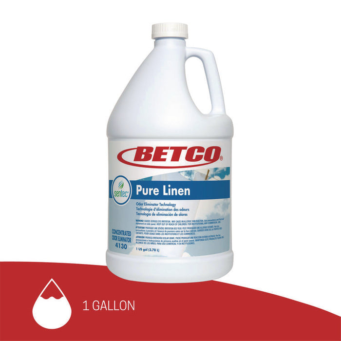 SenTec Pure Linen Concentrate Odor Eliminator, Pure Linen, 128 oz Bottle, 4/Carton