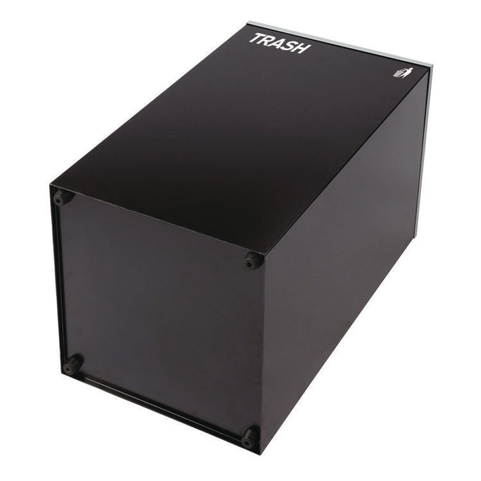 29 Gallon Trash/Recycling Cans, Steel, Green Recycling Can with Square Lid, Black Trash Can with Square Lid
