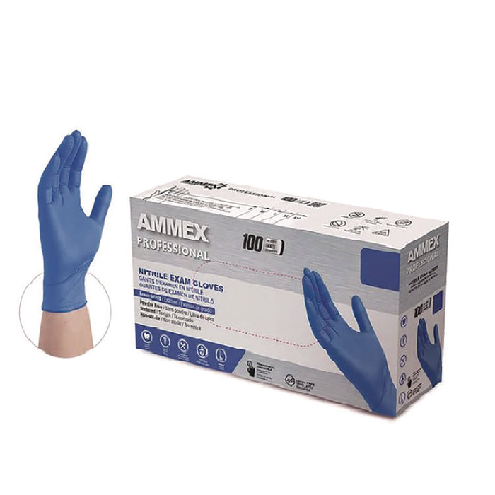 Nitrile Exam Gloves, Powder-Free, X-Large, 9.5" Long, Blue, 100/Box