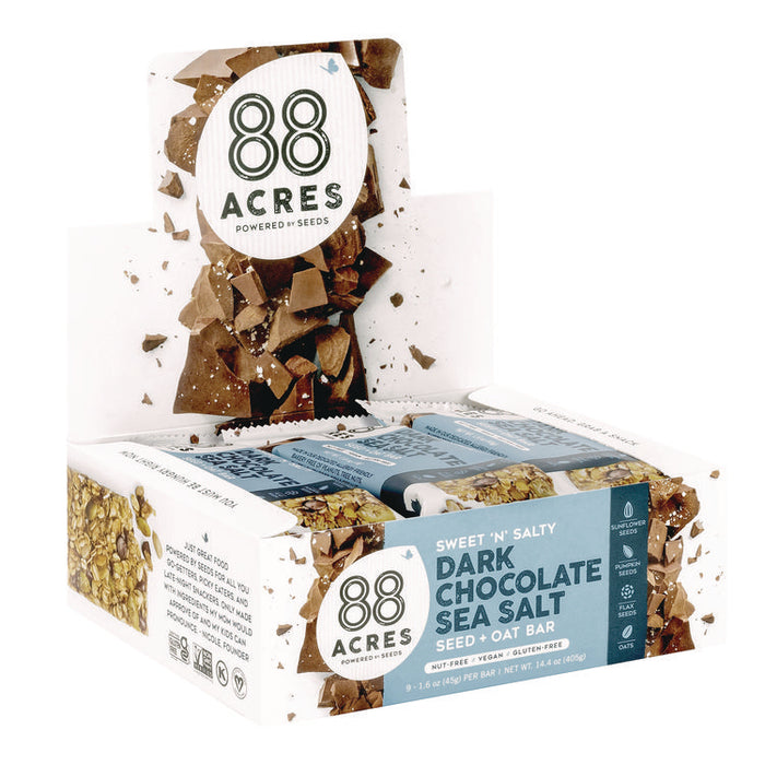 Sweet 'N Salty Gluten-Free Dark Chocolate Sea Salt Seed and Oat Bar, 1.6 oz Bar, 9/Box