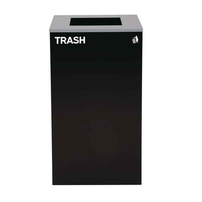 29 Gallon Trash/Recycling Cans, Steel, Blue Mixed Recycling Can w/Mixed Lid, Green Compost and Black Trash Cans w/Square Lids