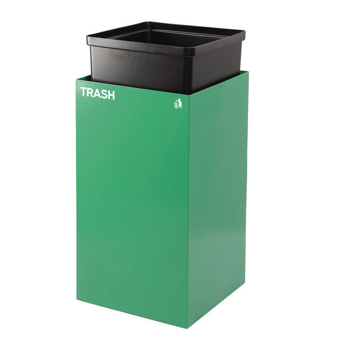 29 Gallon Trash/Recycling Cans, Steel, Green Trash Can with Square Lid