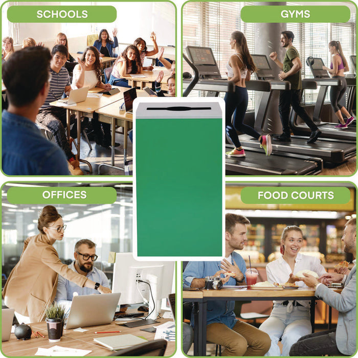 29 Gallon Trash/Recycling Cans, Steel, Green Can with Mixed Lid