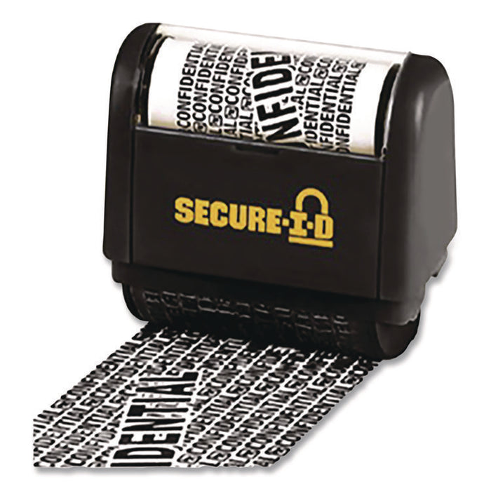 SercureID Roller Stamp, Confidential/Obscures Data, 1.5", Black Ink