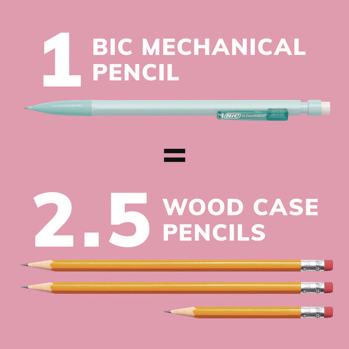 Xtra-Smooth Pastel Edition Mechanical Pencils, 0.7 mm, HB (#2), Black Lead, Assorted Barrel Colors, 24/Pack