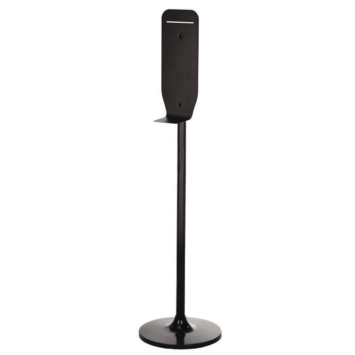 Stainless Steel Universal Sanitizer and Soap Dispenser Stand, 14.5" dia x 55.5" h, Black