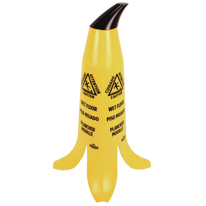 Banana Wet Floor Cones, 11 x 11.15 x 23.25, Yellow/Brown/Black