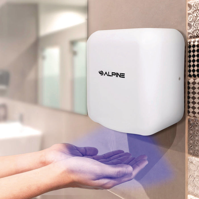 Hemlock Commercial Automatic 120V Hand Dryer, 6.68 x 11.41 x 12.31, White
