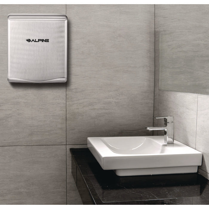 Willow Commercial 120V Automatic Hand Dryer, 3.93 x 11.25 x 12.63, Silver