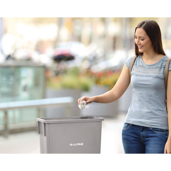 Slim 23 Gallon Indoor Trash Can, Plastic, Gray