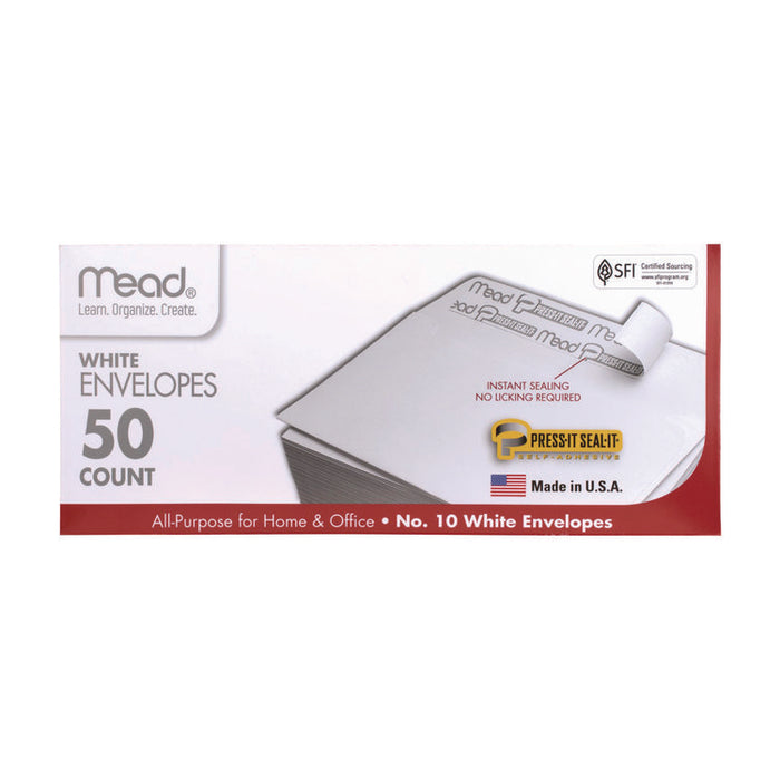 Press-it Seal-it Self-Adhesive Envelope, #10, Commercial Flap, Self-Adhesive Closure, 9.5 x 4.18, White, 50/Box
