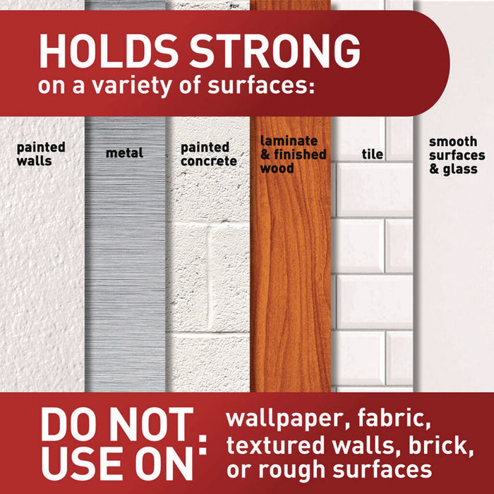 Damage-Free Hanging Picture Hanging Strip Pairs, Holds up to 3.75 lb, Large: 0.75" x 0.65", 20/Pack