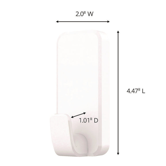 X-Large Utility Hooks, Plastic, White, Supports 10 lb, 2/Pack