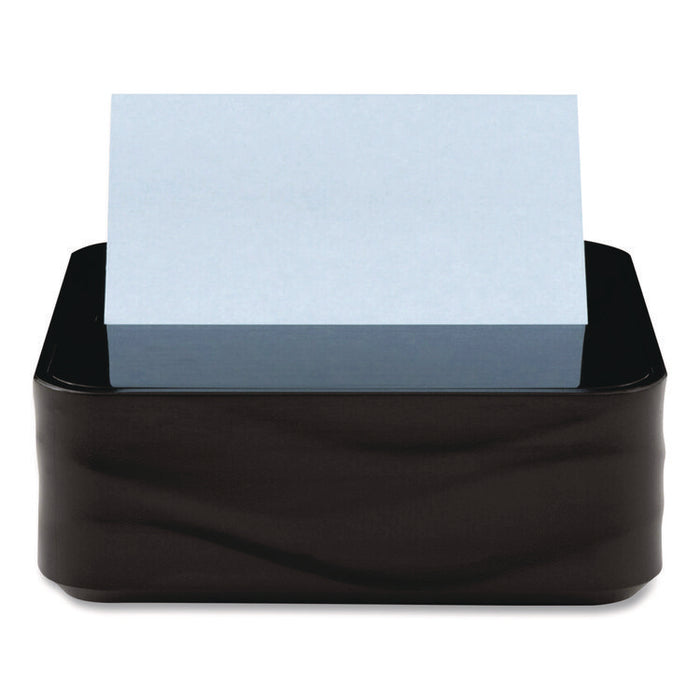 Wave Design Dispenser with Notes, For 3 x 3 Pads, Includes (3) 90-Sheet Simply Serene Collection Colors Pop-up Pads, Black