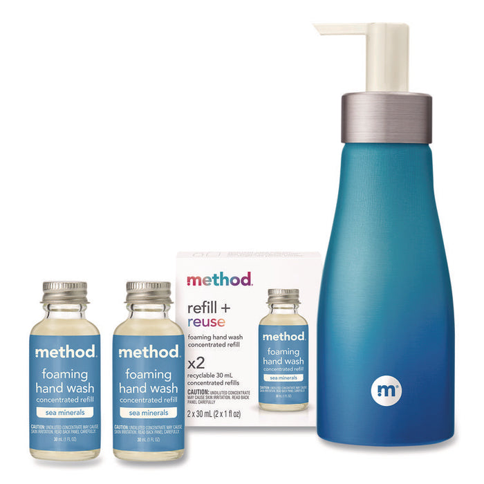 Refill + Reuse Foaming Hand Soap Refill Kit, Sea Minerals Scent, (2) 1 oz Refill Bottles, 10 oz Dispenser Bottle