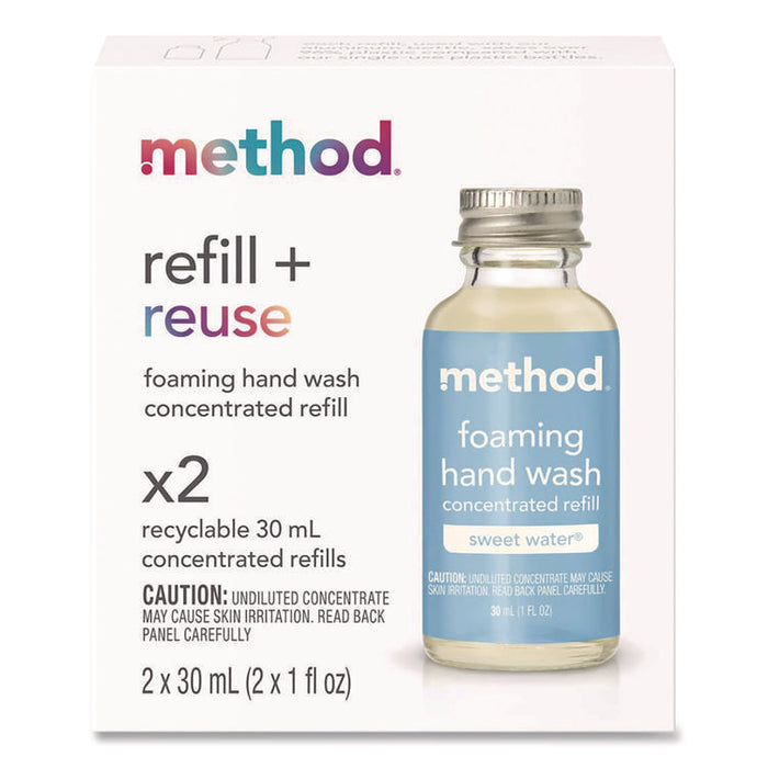 Refill + Reuse Foaming Hand Soap Refill, Sweet Water Scent, 1 oz Refill Bottle, 2/Pack