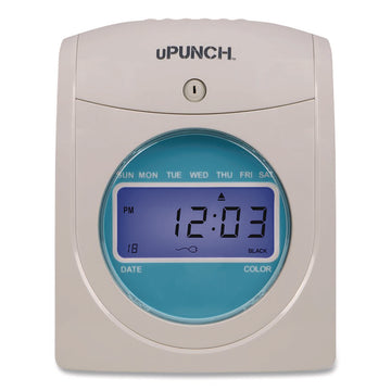 Digital Auto-Align Punch Time Clock Bundle, Digital Display, White
