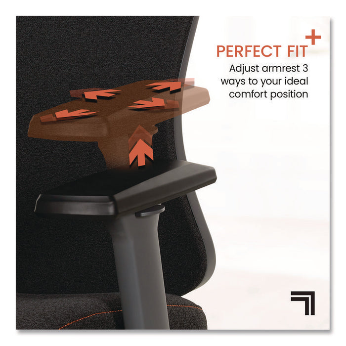 Revive Shiatsu Ergonomic Mesh Swivel Massage Chair, Supports Up to 275 lbs, 19.75" to 22.75" Seat Height, Black Seat/Back