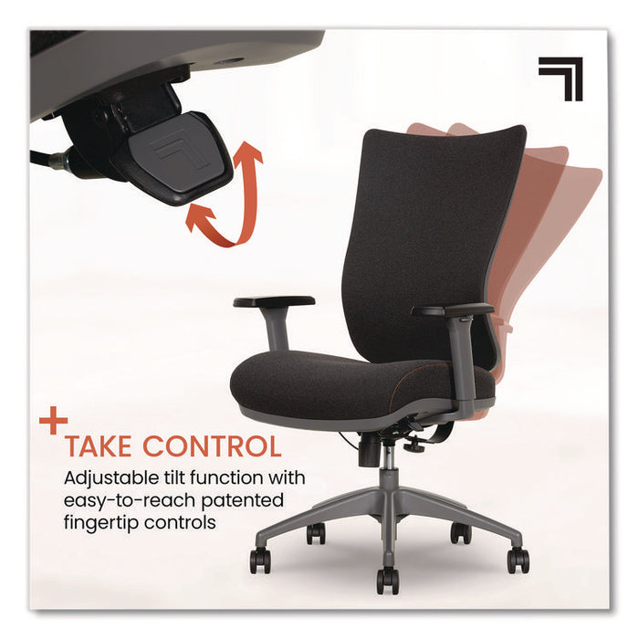 Revive Shiatsu Ergonomic Mesh Swivel Massage Chair, Supports Up to 275 lbs, 19.75" to 22.75" Seat Height, Black Seat/Back