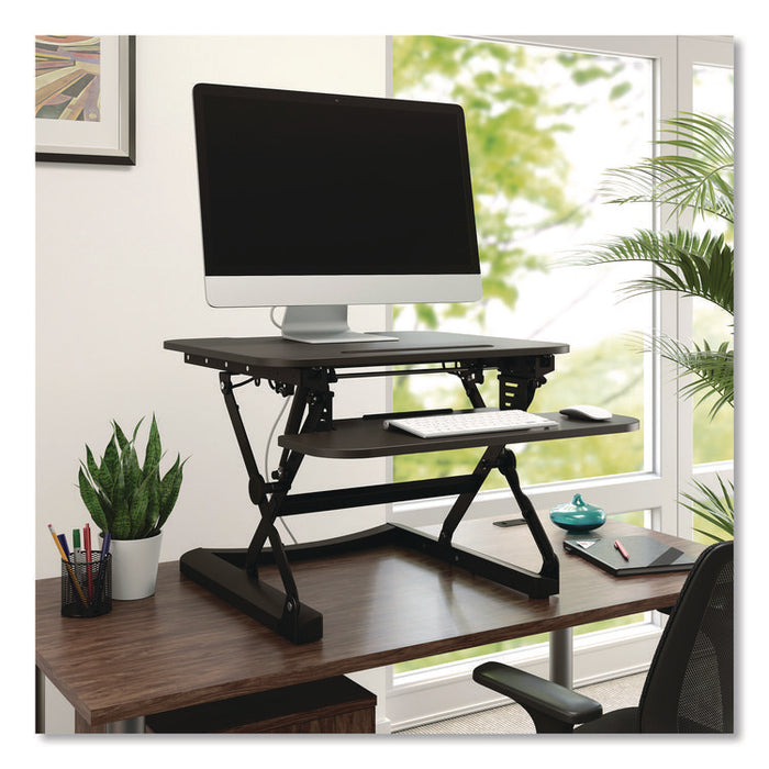 FlexFit Manual Adjustable Desk Converter, 26.7 x 30.8 x 5.9 to 19.6, Black