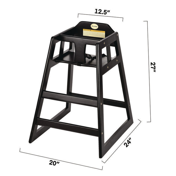 Wooden Stackable High Chair, Supports Up to 50 lb, 29.02" h, Espresso