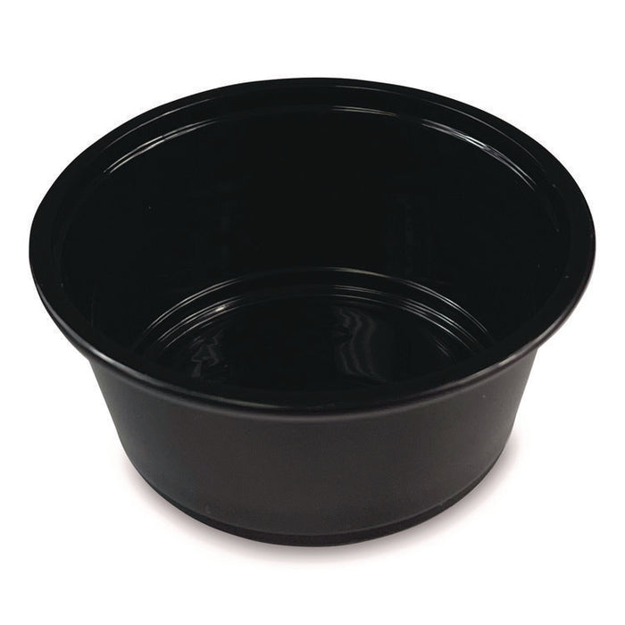 Souffle/Portion Cups, 3.25 oz, Plastic, Black, 2,500/Carton