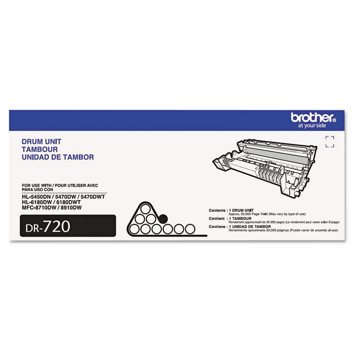 DR720 Drum Unit, 30,000 Page-Yield, Black