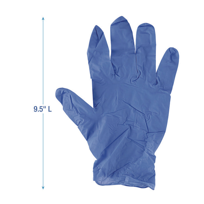 380 Series Disposable General-Purpose Nitrile Gloves, Powder-Free, Medium, 4 mil Thick, 9.5" Long, Blue, 100/Box