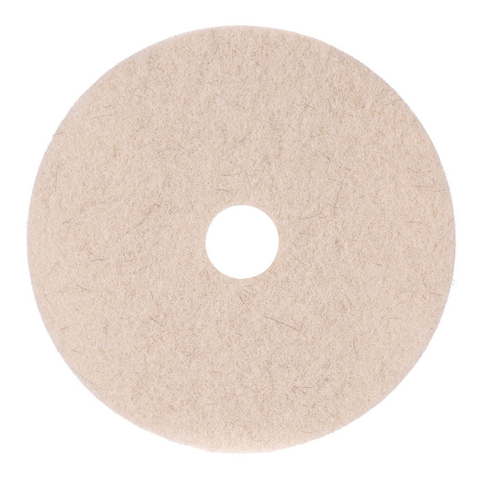 Natural Hog Hair Burnishing Floor Pads, 17" Diameter, Tan, 5/Carton