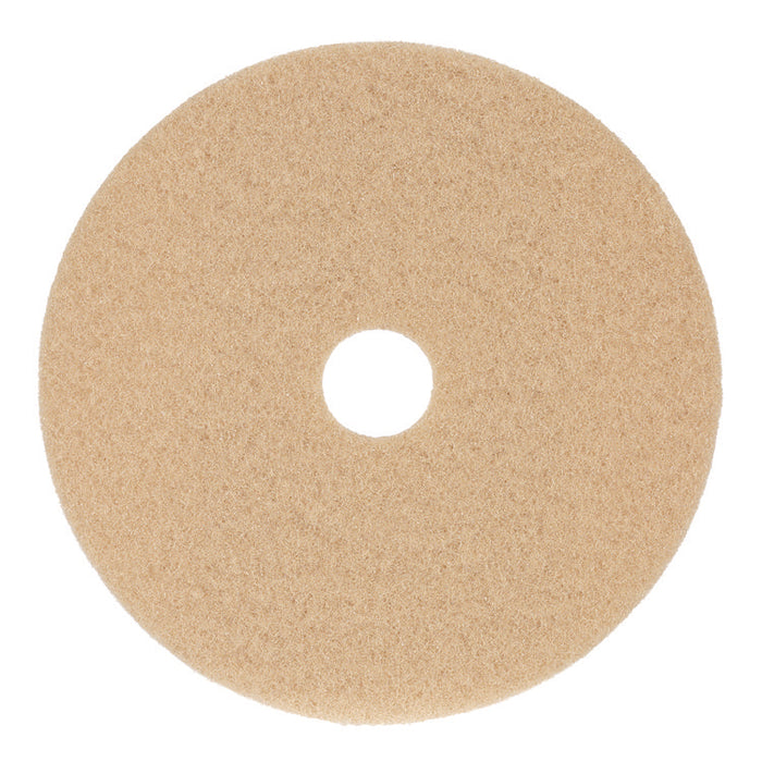 Burnishing Floor Pads, 19" Diameter, Tan, 5/Carton