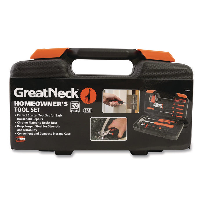 Homeowner's 39-Piece Tool Set, 12.38" x 3" x 7.25" Carry Case