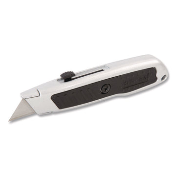 Retractable Utility Knife, 1.25" Blade, 3.5" Plastic Handle, Black/Gray