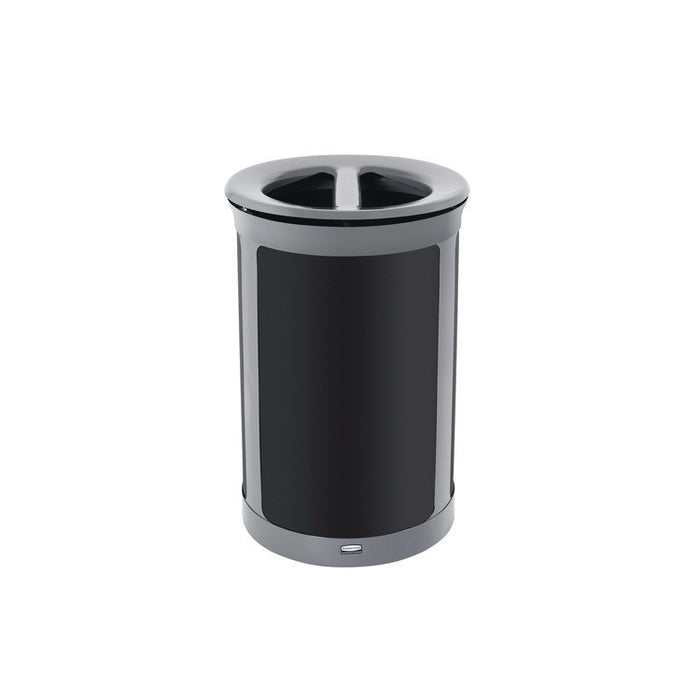ENHANCE Series Waste Receptacle, Dual Top Hole, 23 gal, Metal, Pearl Gray/Umbra Gray