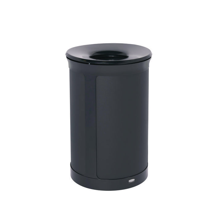 ENHANCE Series Waste Receptacle, 33 gal, Metal, Jet Black Metallic