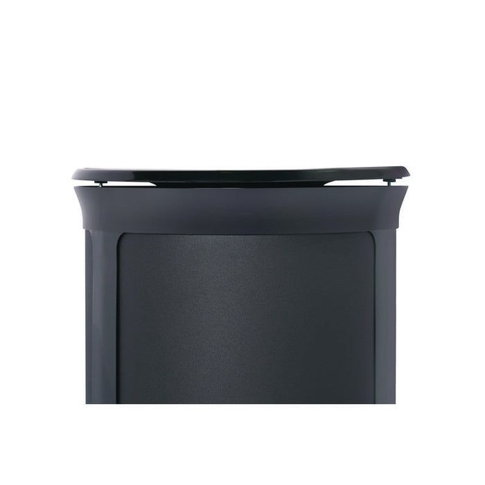 ENHANCE Series Waste Receptacle, 33 gal, Metal, Jet Black Metallic