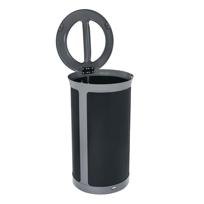 ENHANCE Series Waste Receptacle, Dual Top Hole, 33 gal, Metal, Pearl Gray/Umbra Gray